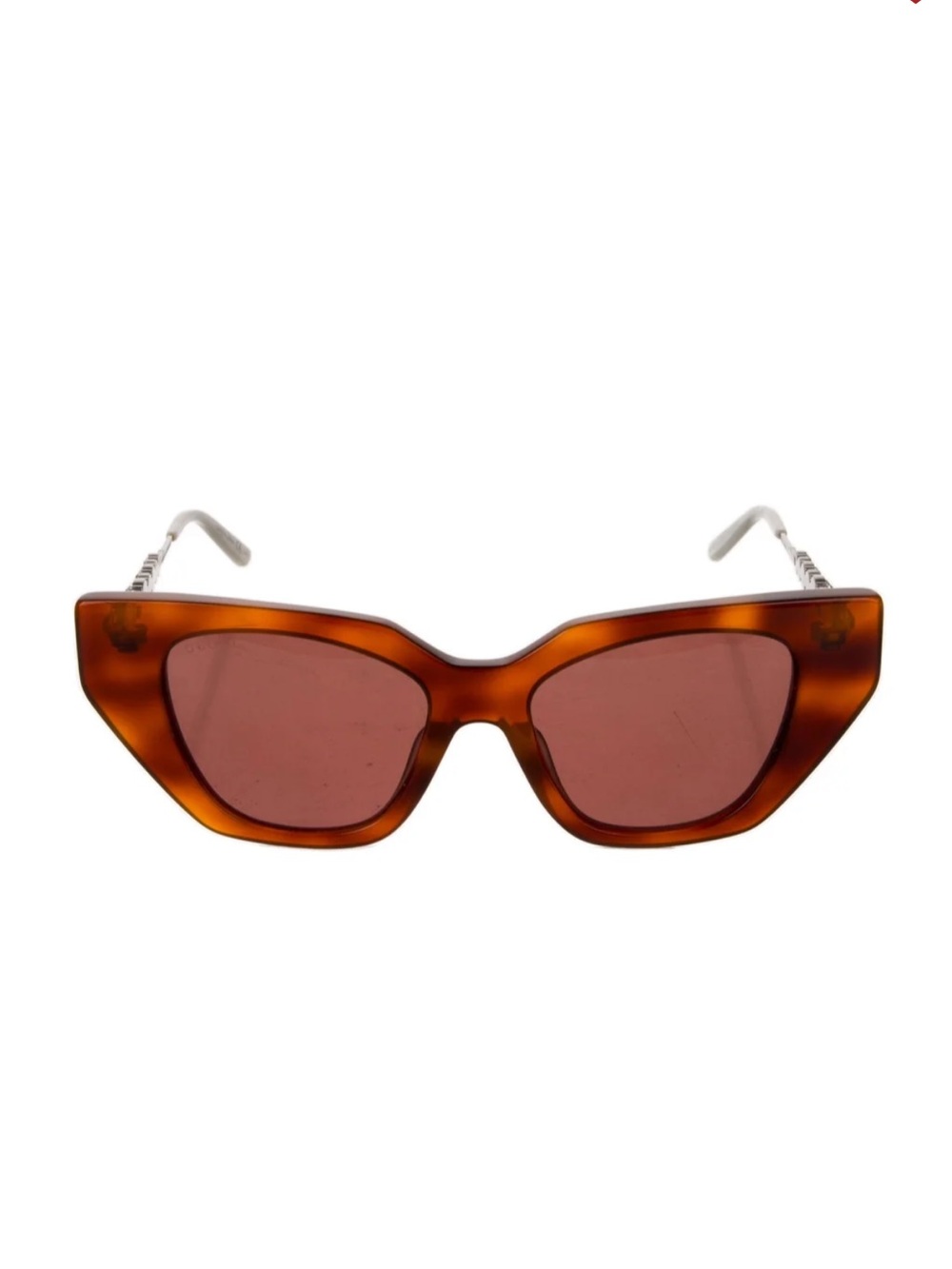 GUCCI GG0641S STAR 0641 Silver Brown Stud Sunglasses 003/ w Swarovski Crystals! - Picture 5 of 12